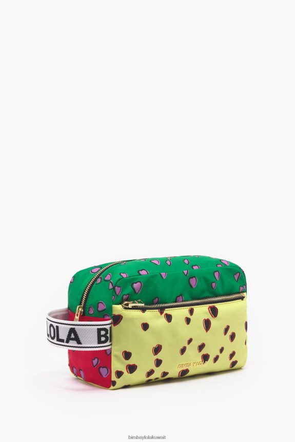 كو Bimba Y Lola علبة مكياج كبيرة مستطيلة الشكل مطبوع عليها قلوب أصفر 24BTV41086 مُكَمِّلات