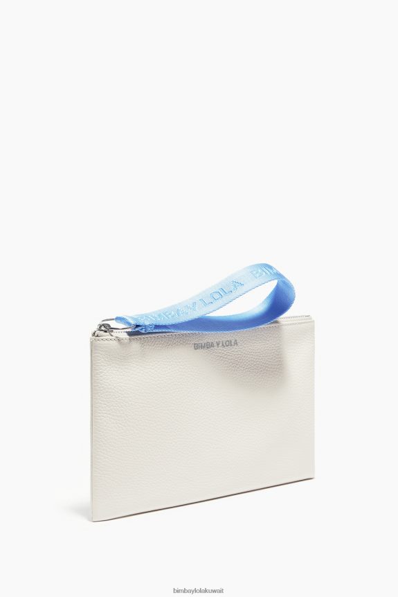 كو Bimba Y Lola حقيبة مكياج مسطحة من الجلد أبيض 24BTV41096 مُكَمِّلات