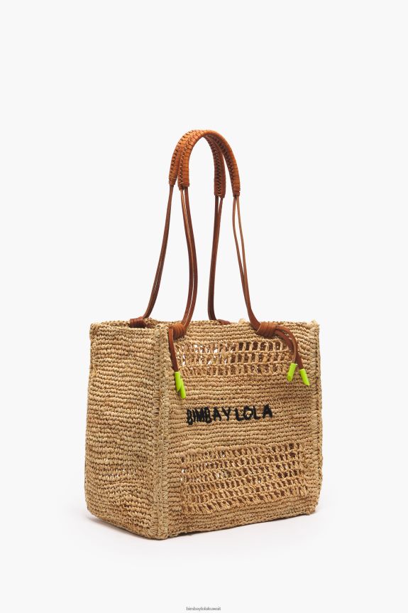 كو Bimba Y Lola حقيبة حمل من الرافية طبيعي 24BTV4114 مُكَمِّلات