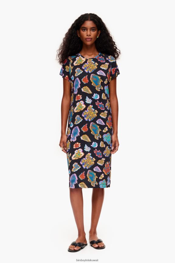 كو Bimba Y Lola فستان قصير البحر السمك أسود 24BTV4173 ملابس