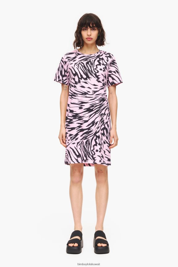 كو Bimba Y Lola فستان قصير بجناحين بدرجتين لونيتين لون القرنفل 24BTV4219 ملابس