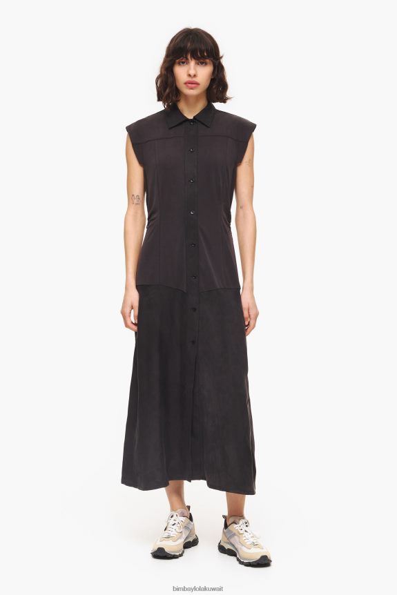 كو Bimba Y Lola فستان طويل أسود 24BTV4227 ملابس