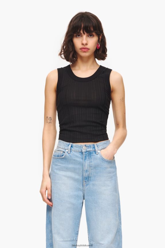 كو Bimba Y Lola أعلى تركيب أسود 24BTV4248 ملابس