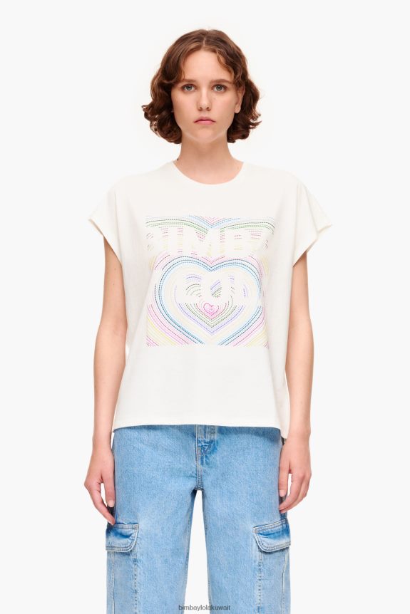 كو Bimba Y Lola تي شيرت بشعار الماركة عاج 24BTV4260 ملابس