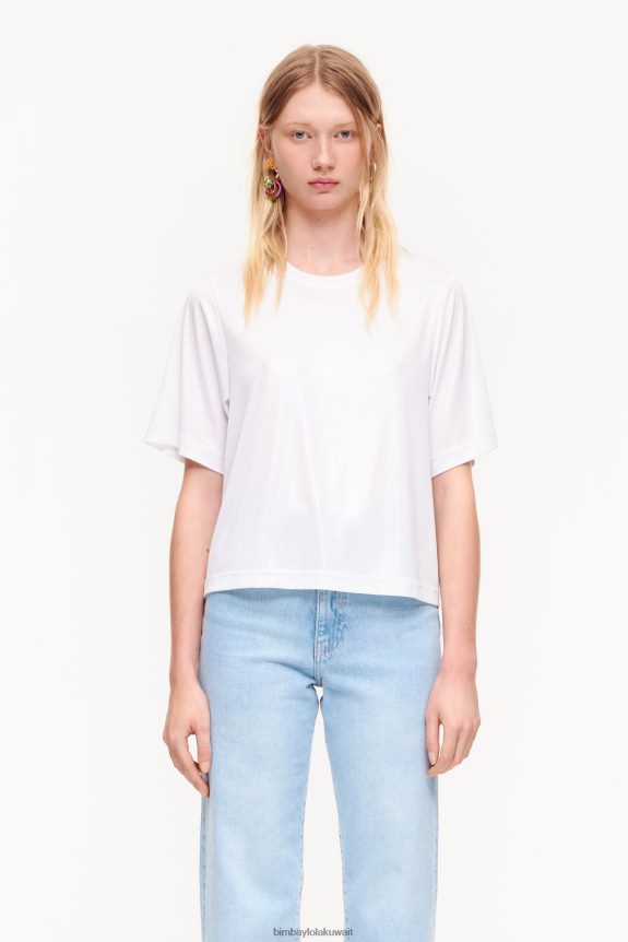 كو Bimba Y Lola تي شيرت سائل قصير أبيض 24BTV4310 ملابس