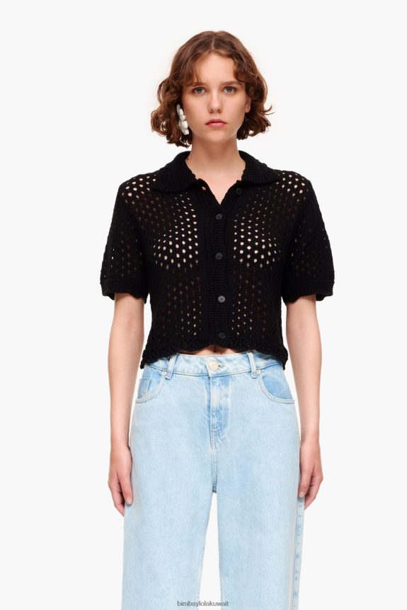 كو Bimba Y Lola كارديجان كروشيه أسود 24BTV4359 ملابس