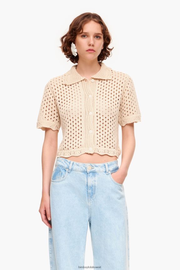 كو Bimba Y Lola سترة الكروشيه رمل 24BTV4360 ملابس