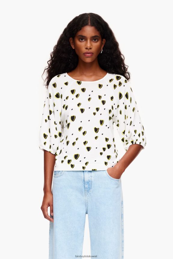 كو Bimba Y Lola سترة كتان بطبعة قلوب صغيرة عاج 24BTV4370 ملابس
