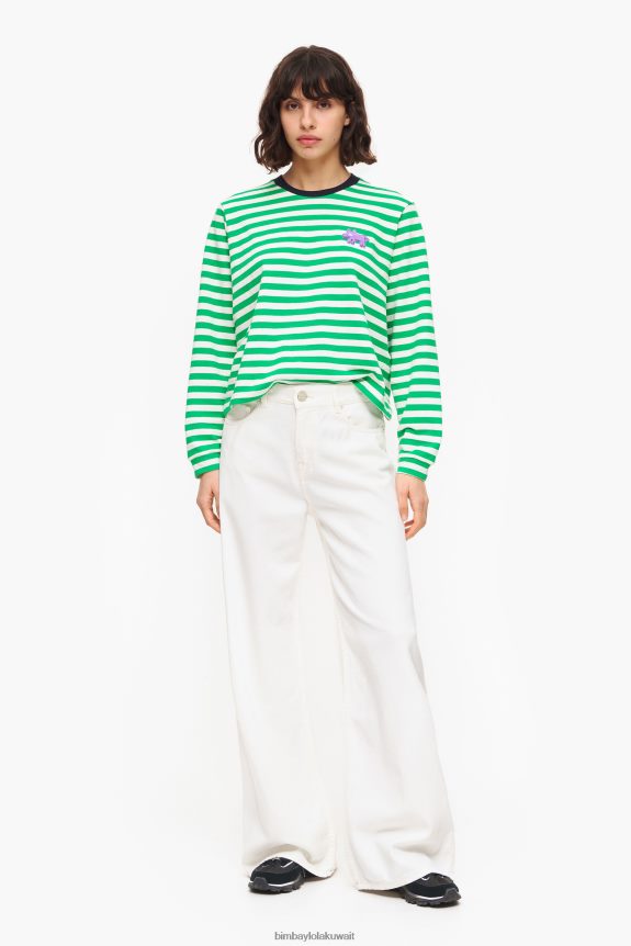 كو Bimba Y Lola جينز واسع الساق أبيض 24BTV4433 ملابس