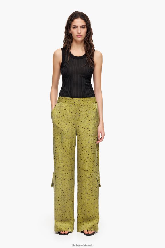 كو Bimba Y Lola بنطلون كوبرو بطبعة زهور الكاكي 24BTV4437 ملابس