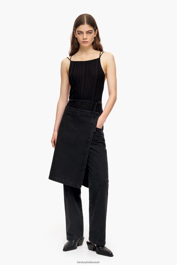 كو Bimba Y Lola تعيين تنورة السراويل أسود 24BTV4439 ملابس