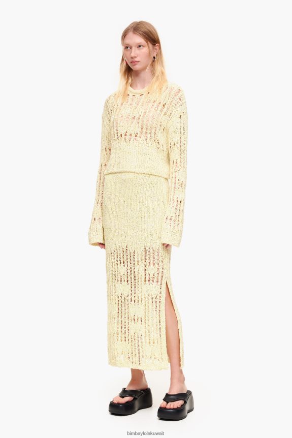 كو Bimba Y Lola تنورة ميدي متماسكة ليمون اخضر 24BTV4461 ملابس