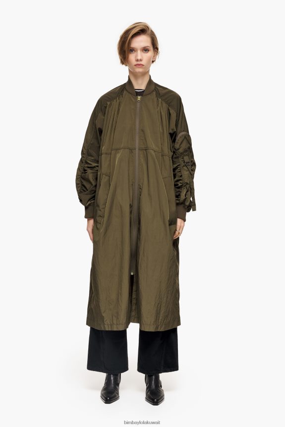 كو Bimba Y Lola خندق قاذفة ميدي الكاكي 24BTV4472 ملابس