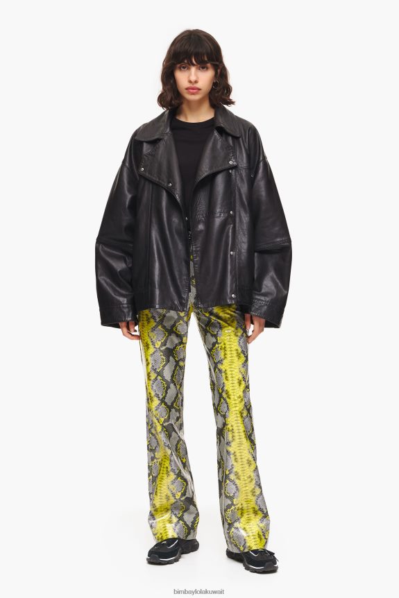 كو Bimba Y Lola سترة جلدية أسود 24BTV4476 ملابس