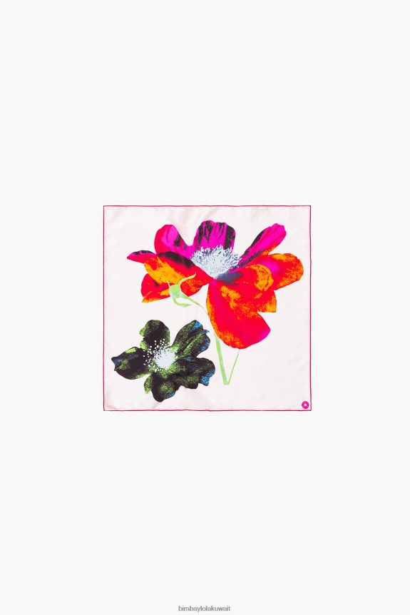 كو Bimba Y Lola وشاح حرير زهري أوف وايت 24BTV4606 مُكَمِّلات