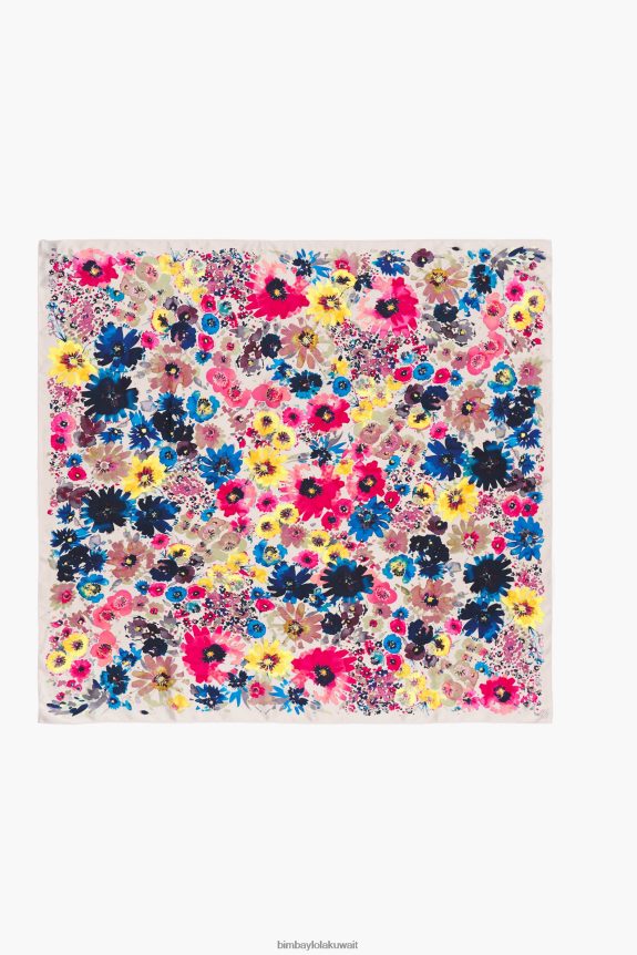 كو Bimba Y Lola وشاح الزهور المائية اللون البيج 24BTV4618 مُكَمِّلات