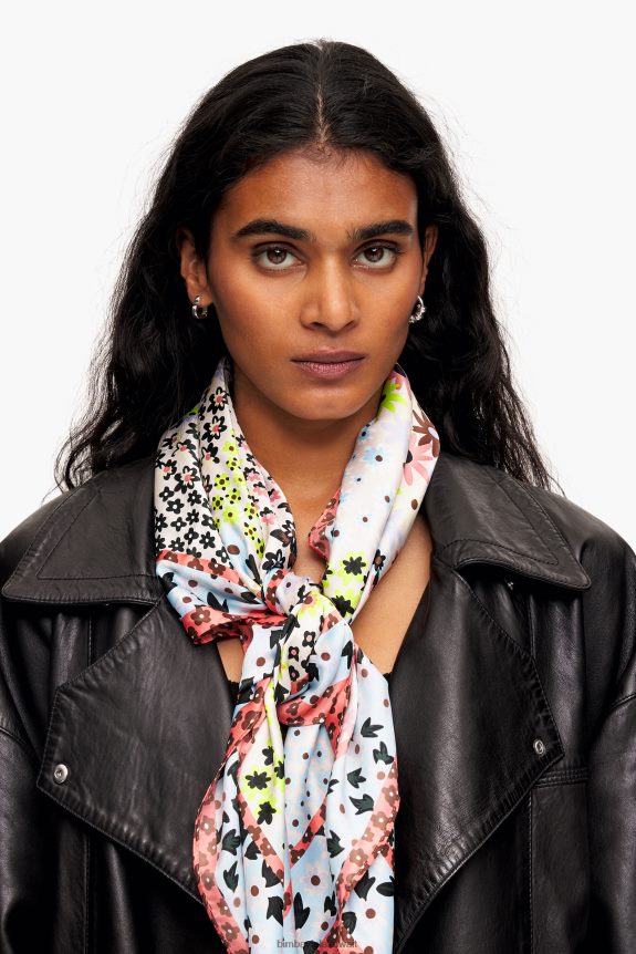 كو Bimba Y Lola وشاح زهري هندسي أبيض 24BTV4629 مُكَمِّلات