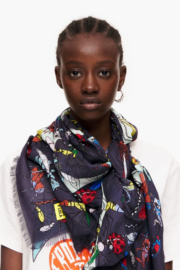 كو Bimba Y Lola الحشرات وشال الشعار رمادي 24BTV4639 مُكَمِّلات