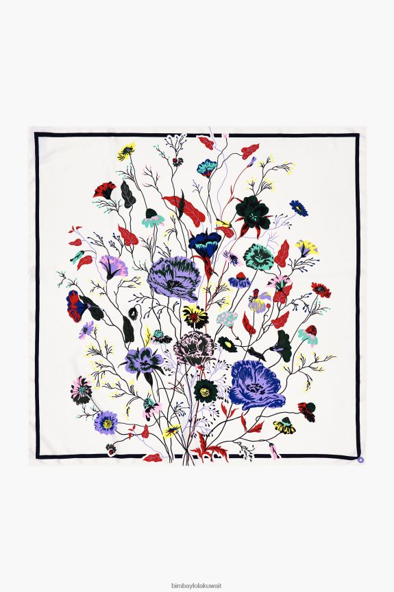 كو Bimba Y Lola وشاح الزهور أوف وايت 24BTV4653 مُكَمِّلات