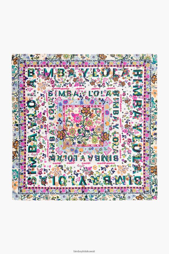 كو Bimba Y Lola وشاح الشعارات الأزهار أبيض 24BTV4655 مُكَمِّلات