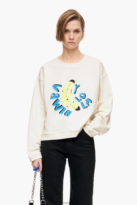 كو Bimba Y Lola سويت شيرت بشعار Boxy Banana عاج 24BTV4495 ملابس