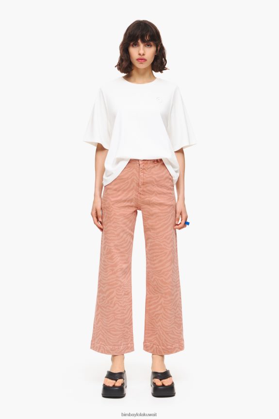 كو Bimba Y Lola culotte - بنطلون جينز بخصر مرتفع بطبعة نمر مشمش 24BTV4440 ملابس