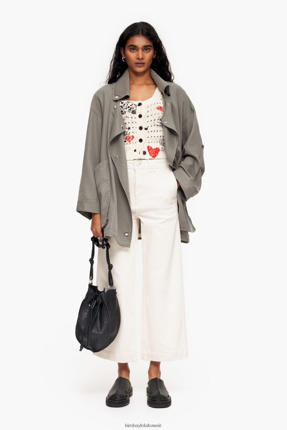 ⁦كو Bimba Y Lola culotte - جينز عالي الارتفاع كريم 24BTV4443 ملابس⁩ - الصورة ⁦6⁩