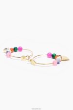 ⁦كو Bimba Y Lola أقراط أذن قلب ذهبي وكريستال 24BTV4691 مُكَمِّلات⁩ - الصورة ⁦4⁩