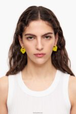 ⁦كو Bimba Y Lola أقراط القلب الكريستال أصفر 24BTV4753 مُكَمِّلات⁩ - الصورة ⁦2⁩