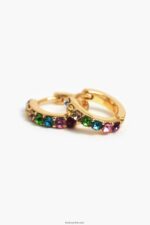 ⁦كو Bimba Y Lola أقراط طارة صغيرة ذهبي 24BTV4718 مُكَمِّلات⁩ - الصورة ⁦4⁩