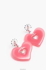⁦كو Bimba Y Lola بلورات أقراط القلب لون القرنفل 24BTV41137 مُكَمِّلات⁩ - الصورة ⁦4⁩