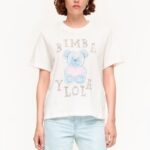 كو Bimba Y Lola تيشيرت بطبعة شعار الماركة عاج 24BTV4270 ملابس