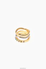 كو Bimba Y Lola حلقة بلورات ثلاثية النطاق متعدد الألوان 24BTV4843 مُكَمِّلات