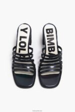 ⁦كو Bimba Y Lola صندل بكعب جلدي أسود 24BTV4575 القدم⁩ - الصورة ⁦5⁩