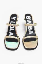 ⁦كو Bimba Y Lola صندل بكعب جلدي ذهبي 24BTV4574 القدم⁩ - الصورة ⁦5⁩
