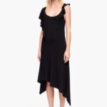 كو Bimba Y Lola فستان سائل غير متماثل أسود 24BTV4190 ملابس