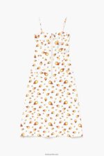 ⁦كو Bimba Y Lola فستان ماكسي بطبعة نارية أبيض 24BTV4197 ملابس⁩ - الصورة ⁦5⁩