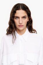 ⁦كو Bimba Y Lola قميص بوبلين كبير الحجم أبيض 24BTV4333 ملابس⁩ - الصورة ⁦4⁩
