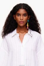 ⁦كو Bimba Y Lola قميص كتان أبيض 24BTV4329 ملابس⁩ - الصورة ⁦4⁩