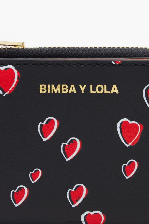 ⁦كو Bimba Y Lola محفظة جلدية قلوب صغيرة أسود 24BTV41002 مُكَمِّلات⁩ - الصورة ⁦4⁩