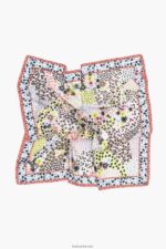 ⁦كو Bimba Y Lola وشاح زهري هندسي أبيض 24BTV4629 مُكَمِّلات⁩ - الصورة ⁦4⁩